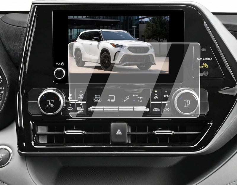 EcoZen Screen Protector For 2023-2026 Toyota Highlander - 8-Inch Navigation Tempered Glass Film For 2023-2026 Highlander(XLE/XSE/Hybrid XLE) Accessories 9H Hardness - HD Clear Anti-Fingerprints - Image 1